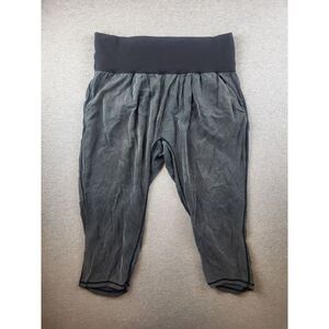 Lululemon Commuter Om Pants Sz. 14 Gray‎ Solid Harem Crop Loose Fit Velour Satin